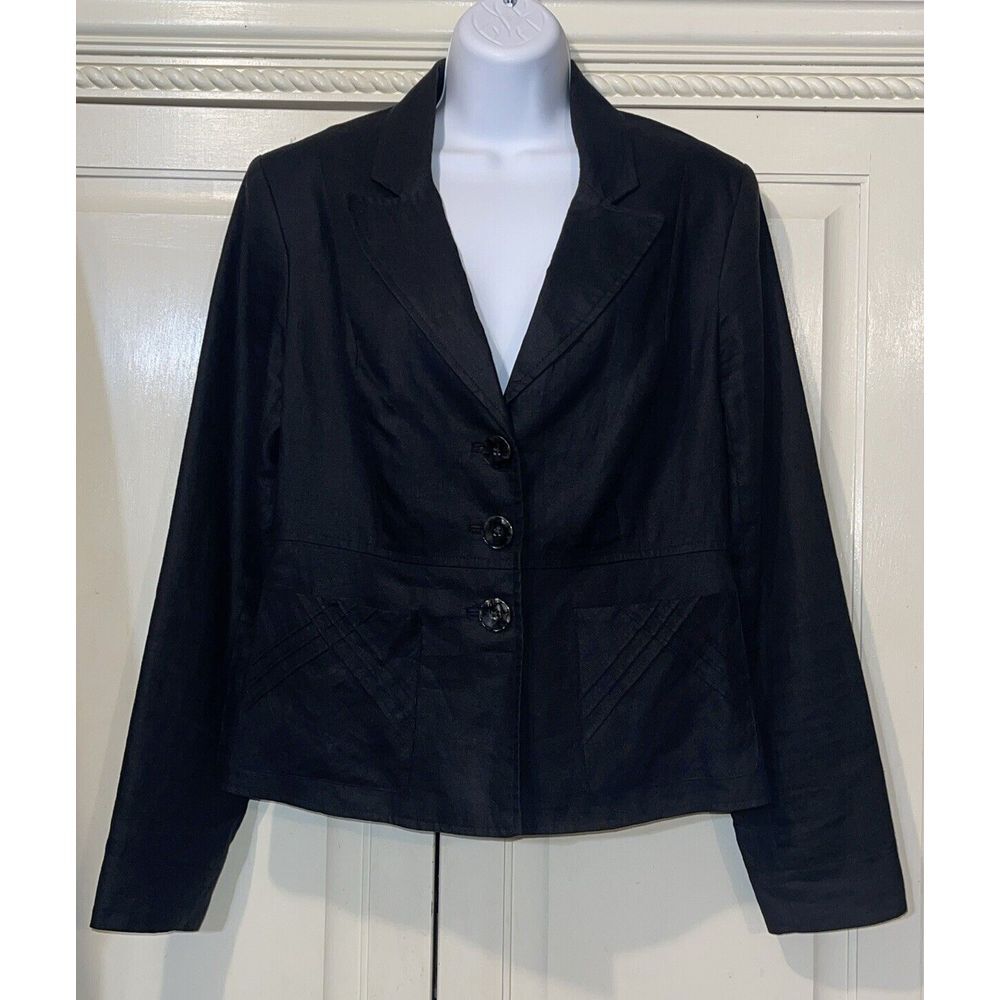 Marona Blazer Women 10 100% Linen Professional‎ Dressy Classy Smart